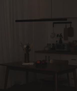 Houten LED Hanglamp – Lineair Grenen of walnoot hout – 80cm / 120cm / 150cm / 180cm