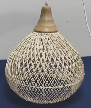 Vintage Boho Rotan Hanglamp – Handgemaakte E27 Hanglamp