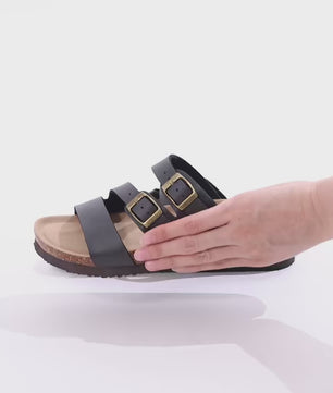 KIDMI Drie Bandjes Sandalen van Kurk en PVC-leer