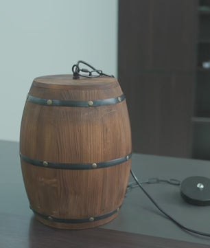 Retro Houten Wijnvat Hanglamp – Industriële E27 Plafondlamp