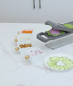 15-in-1 Multifunctionele Groentesnijder - Keuken - Grijs
