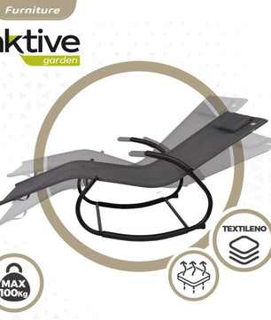 SUN-LOUNGER AKTIVE 172 X 75 X 53 CM BLACK