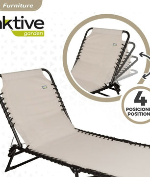 SUN-LOUNGER AKTIVE CREAM 190 X 32 X 58 CM
