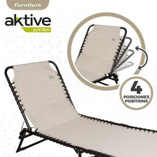 SUN-LOUNGER AKTIVE CREAM 190 X 32 X 58 CM