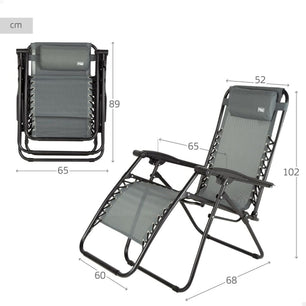 SUN-LOUNGER AKTIVE DARK GREY 52 X 102 X 68 CM