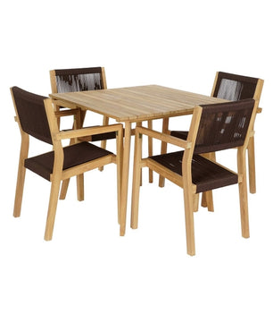 TABLE SET WITH 4 CHAIRS DKD HOME DECOR 90 X 90 X 75 CM